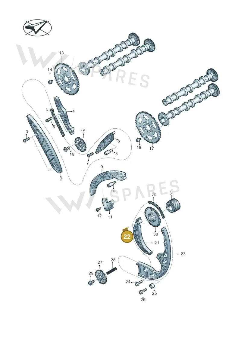 WHT005189 — Volkswagen Touareg BlueMotion (2014-2018) diagram 693109770, position 22