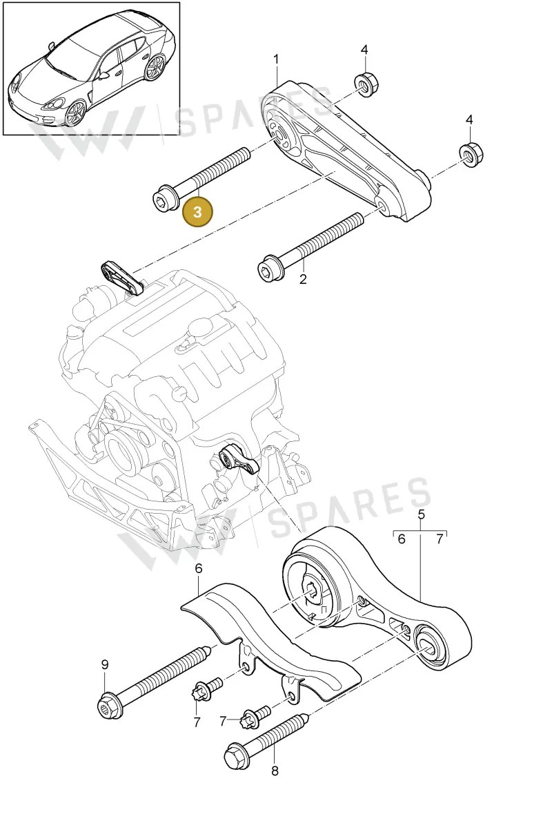 WHT005204 — Porsche Panamera (2009-2016) diagram p35109000, position 3