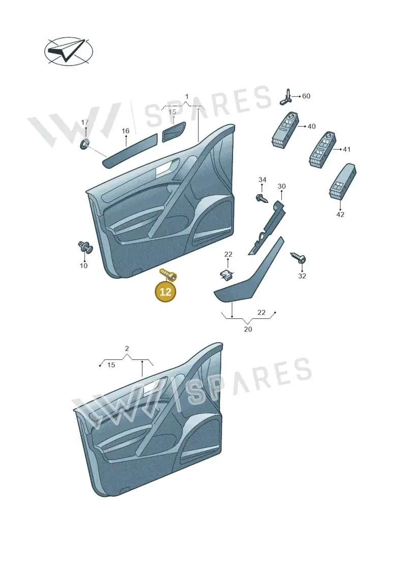 WHT005228 — Volkswagen Golf (2009-2014) diagram 649867100, position 12