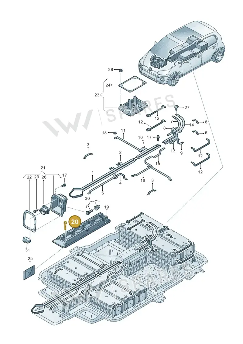 WHT005228 — Volkswagen E-up! (2013-2016) diagram 772915700, position 20