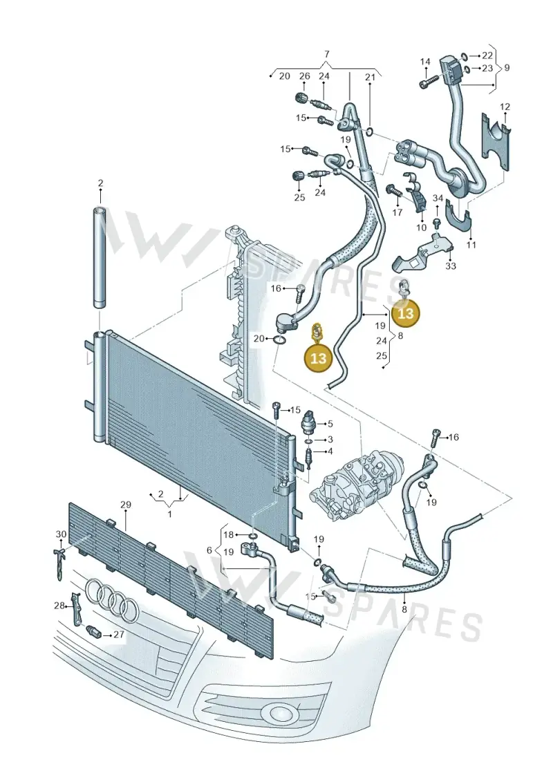 WHT005244 — Audi RS6 Avant (2013-2018) diagram 758260400, position 13