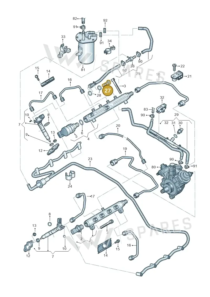 WHT005251A — Volkswagen Touareg BlueMotion (2014-2018) diagram 693130620, position 27