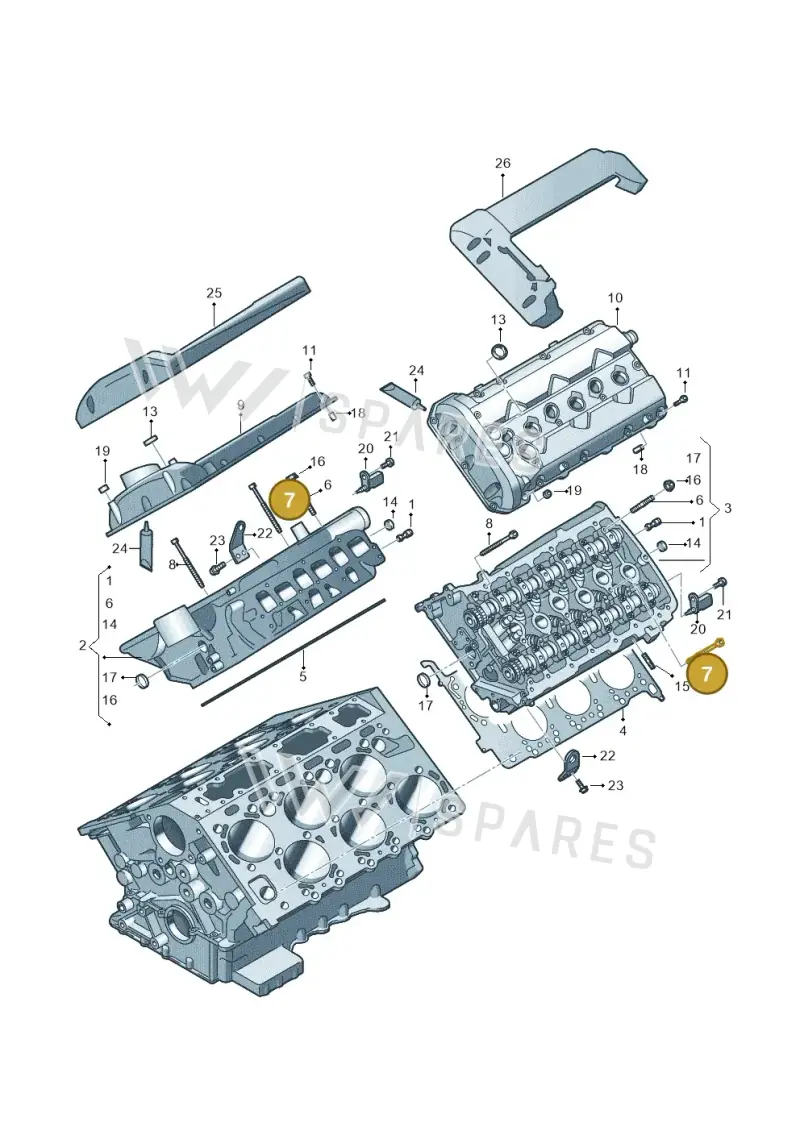 WHT005265 — Audi A8 (2013-2018) diagram 696103370, position 7