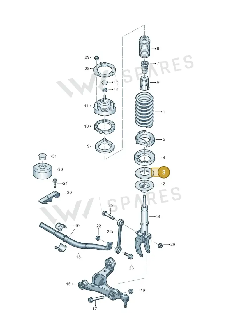 WHT005267 — Volkswagen Touareg BlueMotion (2014-2018) diagram 693411000, position 3