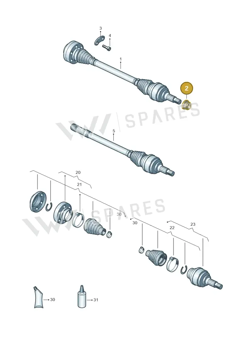 WHT005286 — Volkswagen Touareg (2005-2006) diagram 616501200, position 2