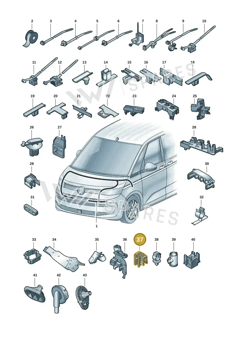 WHT005293 — Volkswagen Multivan (2021-) diagram 7t0971801, position 37