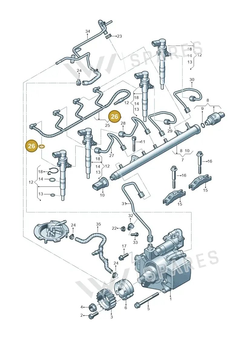 WHT005299 — Volkswagen Jetta (2008-2011) diagram 649130300, position 26