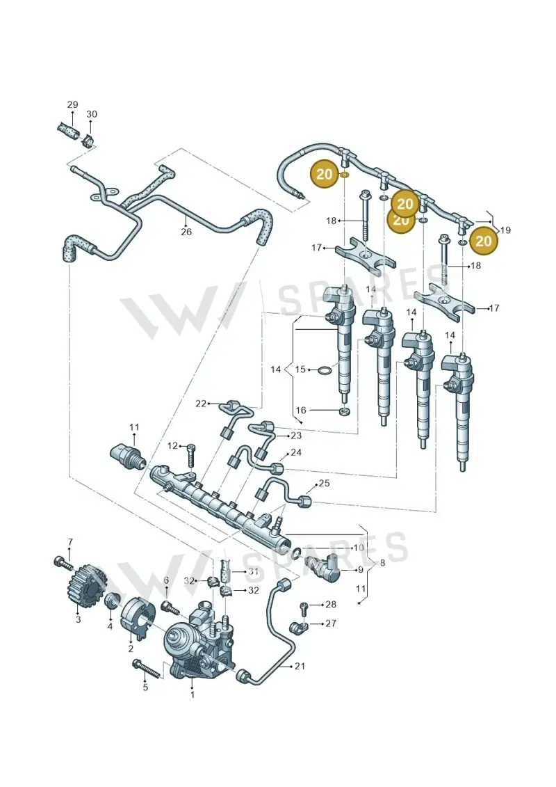WHT005302 — Volkswagen Caddy kombi (2015-2020) diagram 634130300, position 20