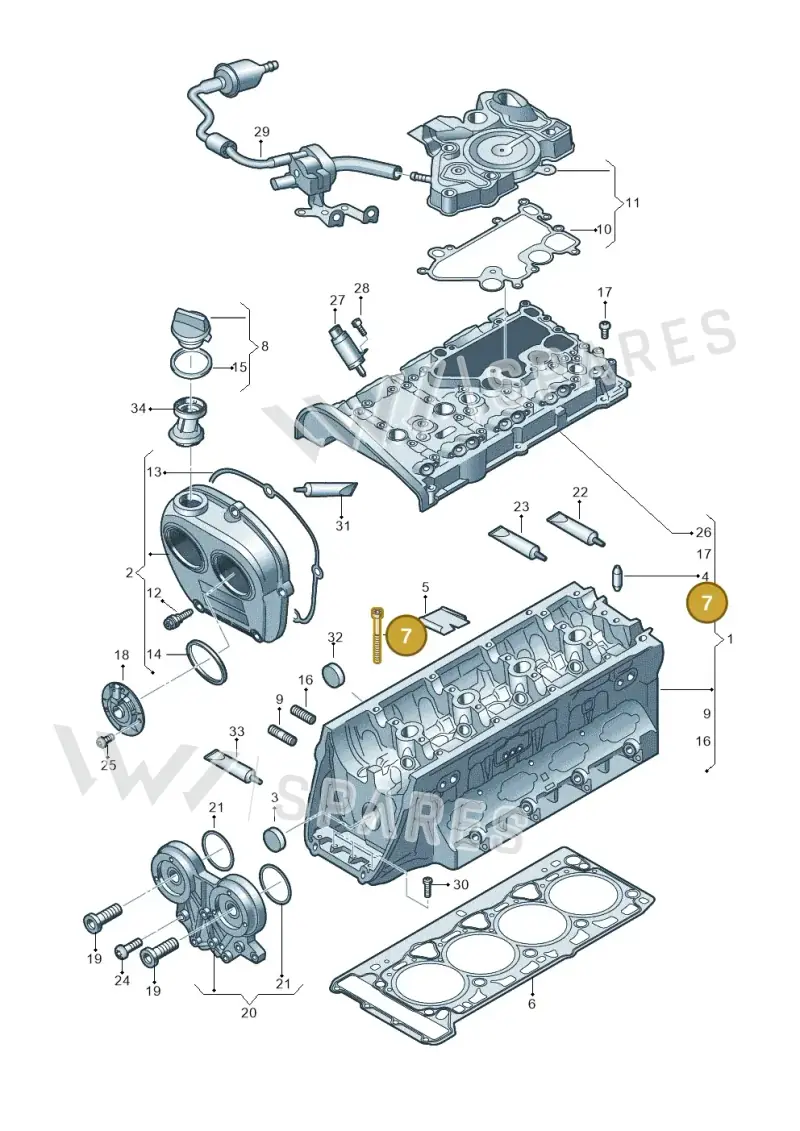 WHT005305 — Audi A3 Sportback (2016-2020) diagram 863103500, position 7