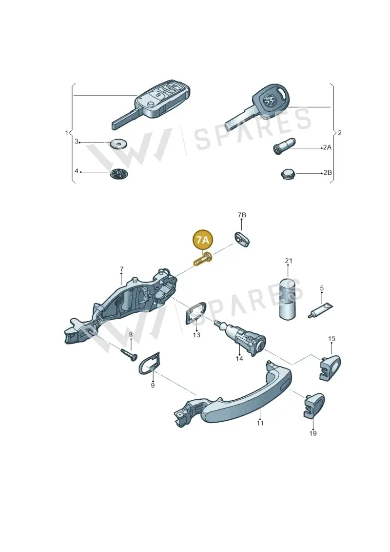 WHT005316 — Volkswagen Jetta (2014-2018) diagram 692837010, position 7A