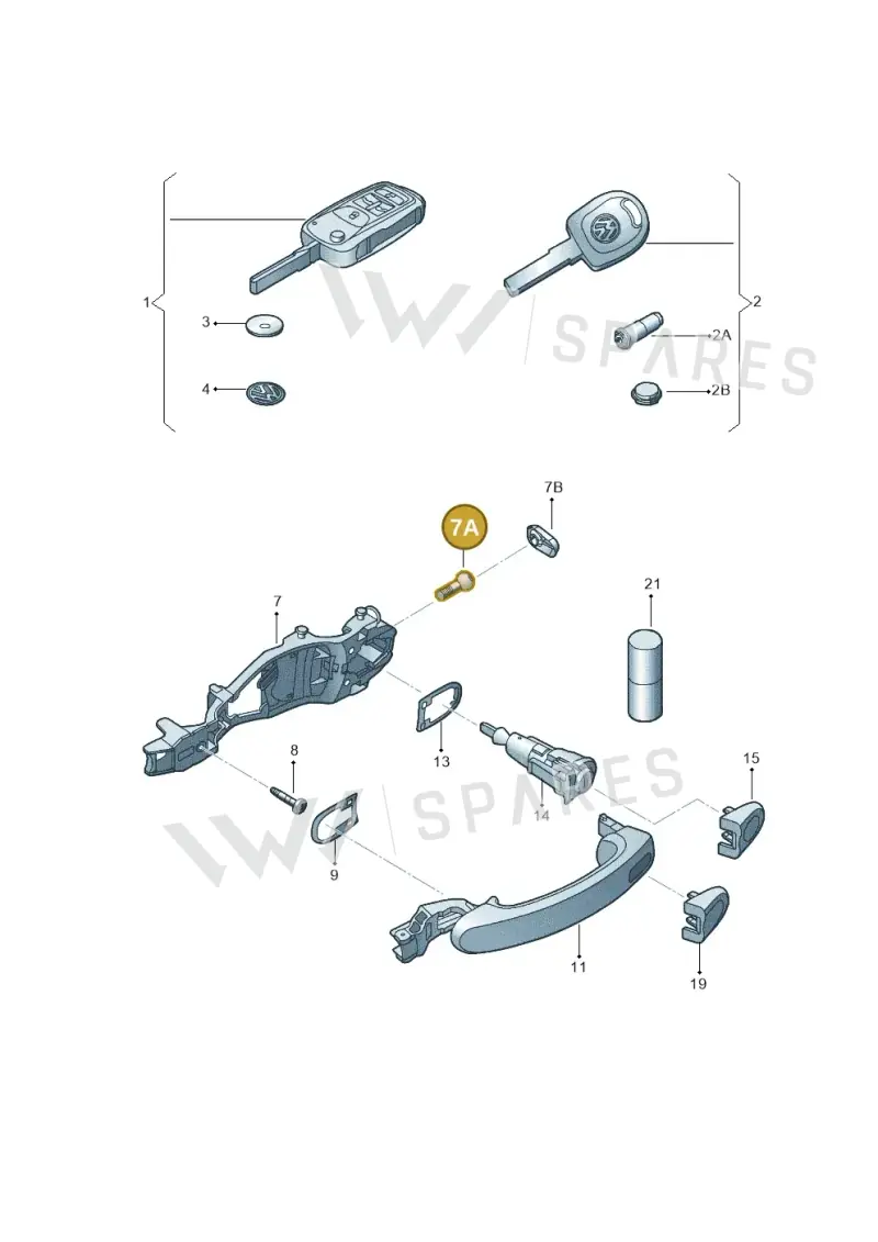 WHT005316 — Volkswagen Jetta 2.0 (2015-2015) diagram 692837100, position 7A
