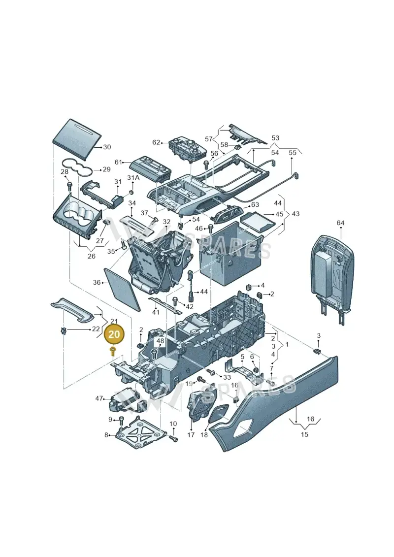 WHT005337 — Audi A8 (2013-2018) diagram 771863550, position 20