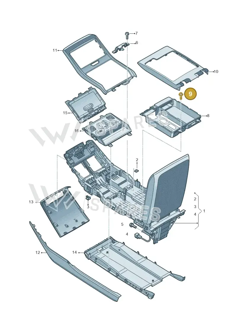 WHT005338 — Audi A8 (2017-2025) diagram 838863620, position 9