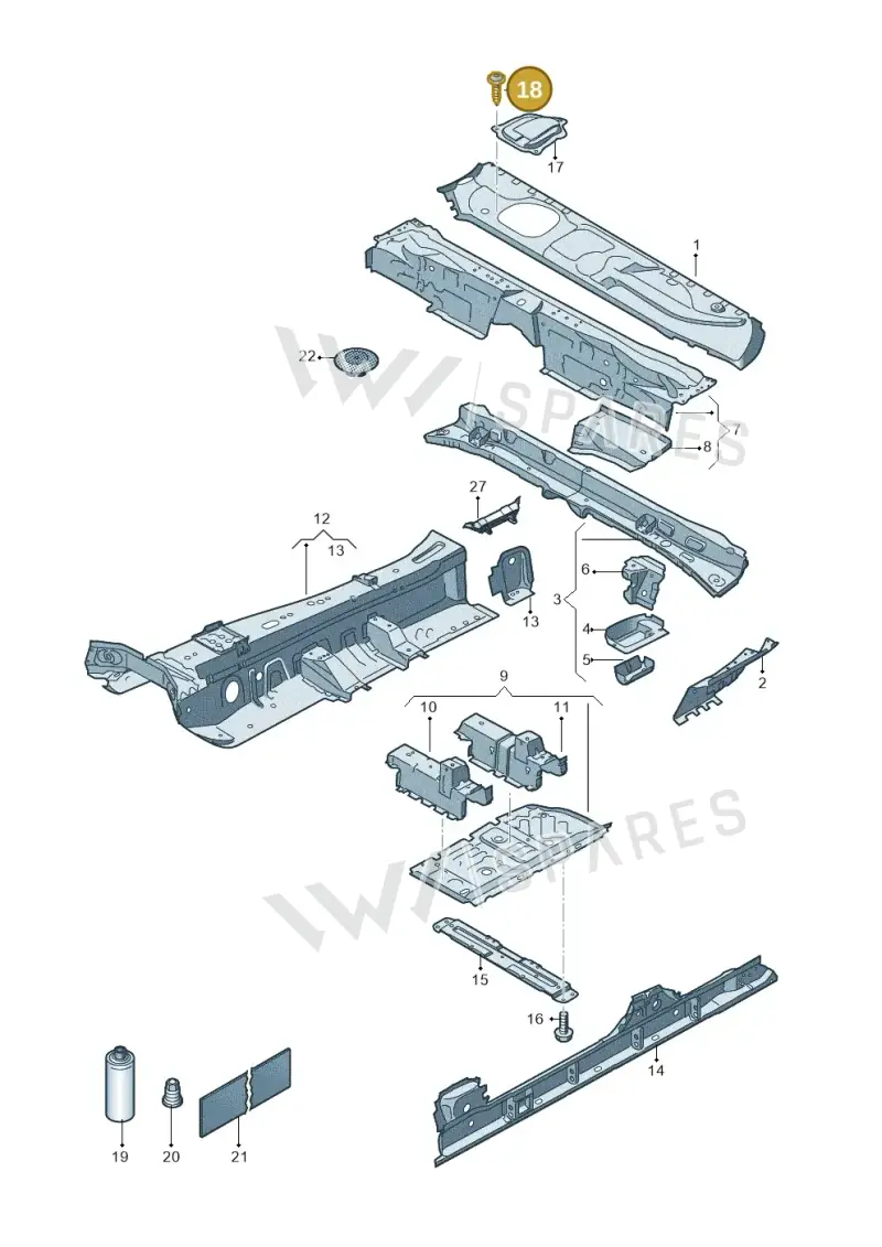 WHT005348 — Volkswagen Touareg (2017-2023) diagram 439803100, position 18