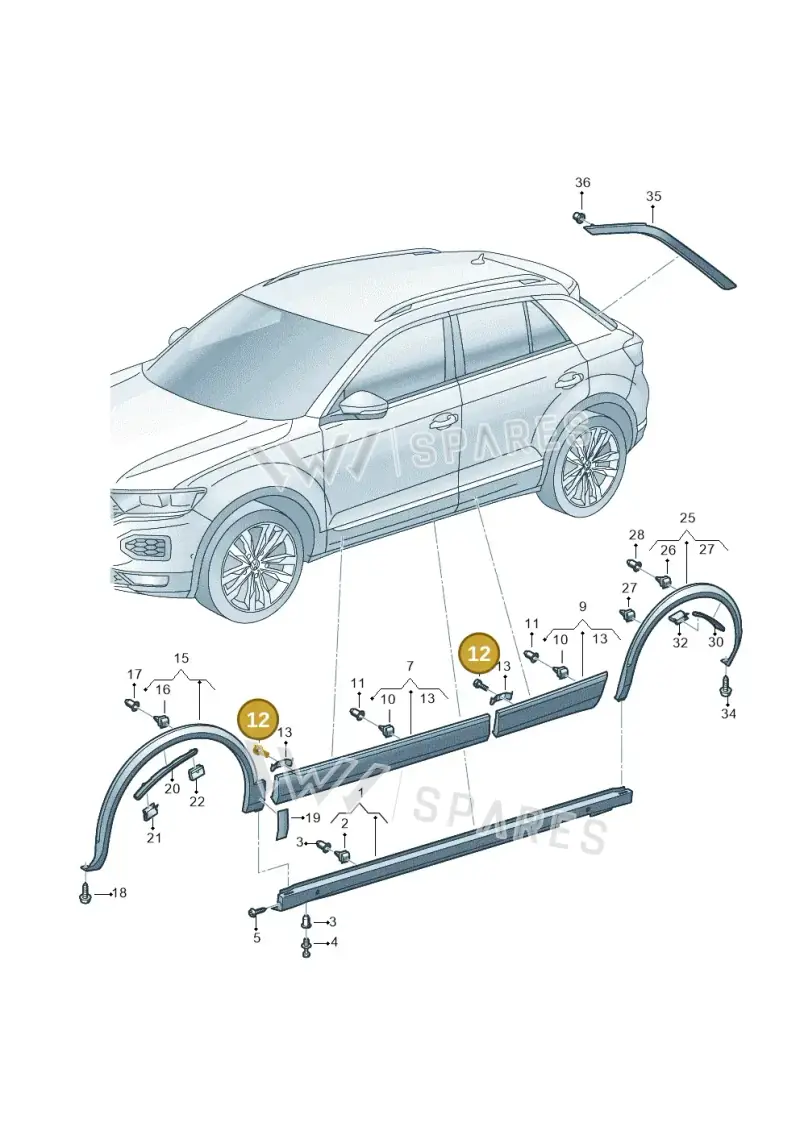 WHT005348 — Volkswagen T-Roc BlueMotion (2017-2024) diagram 813853040, position 12