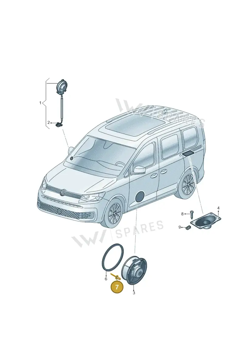 WHT005353 — Volkswagen Caddy Maxi Kombi (2020-2024) diagram 2ka035035, position 7