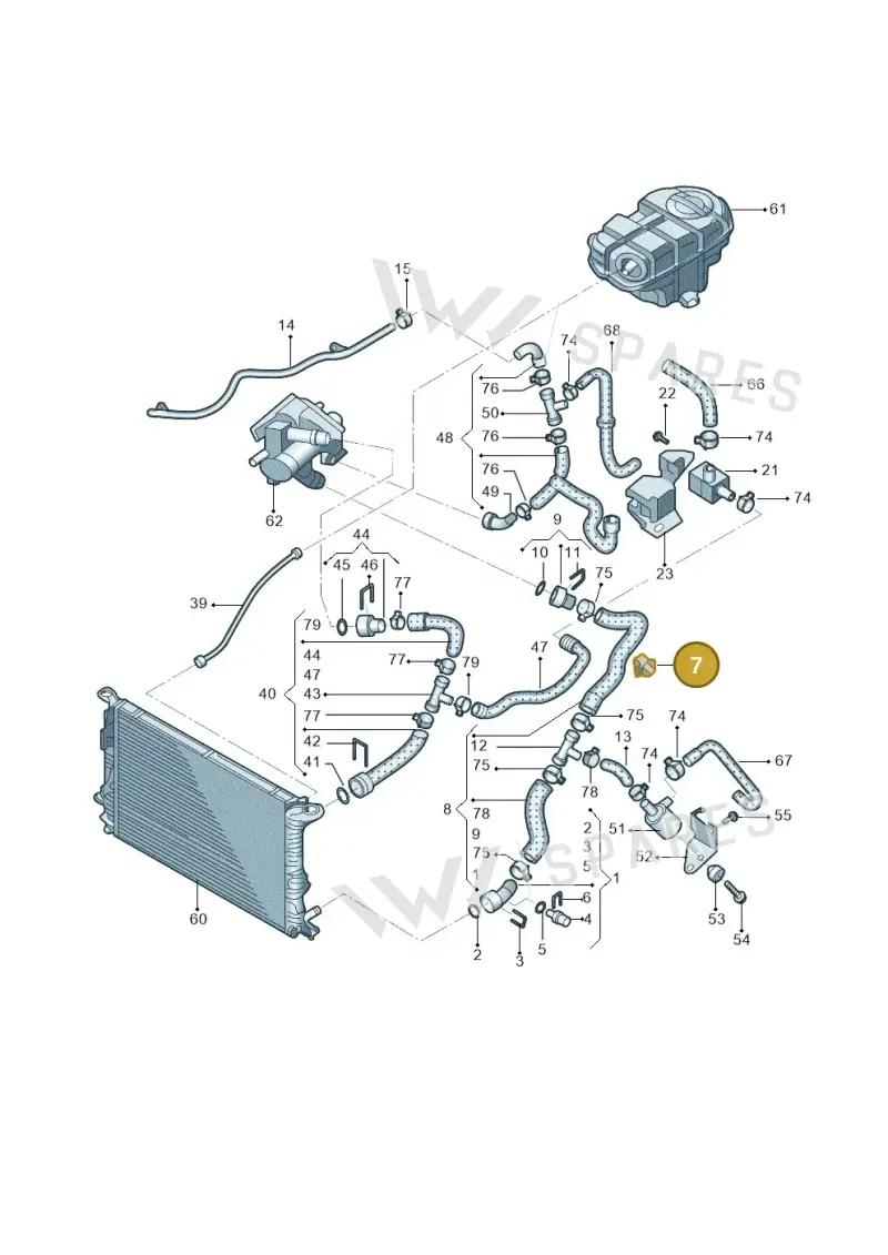 WHT005366 — Volkswagen Phideon (2016-2023) diagram 251121310, position 7