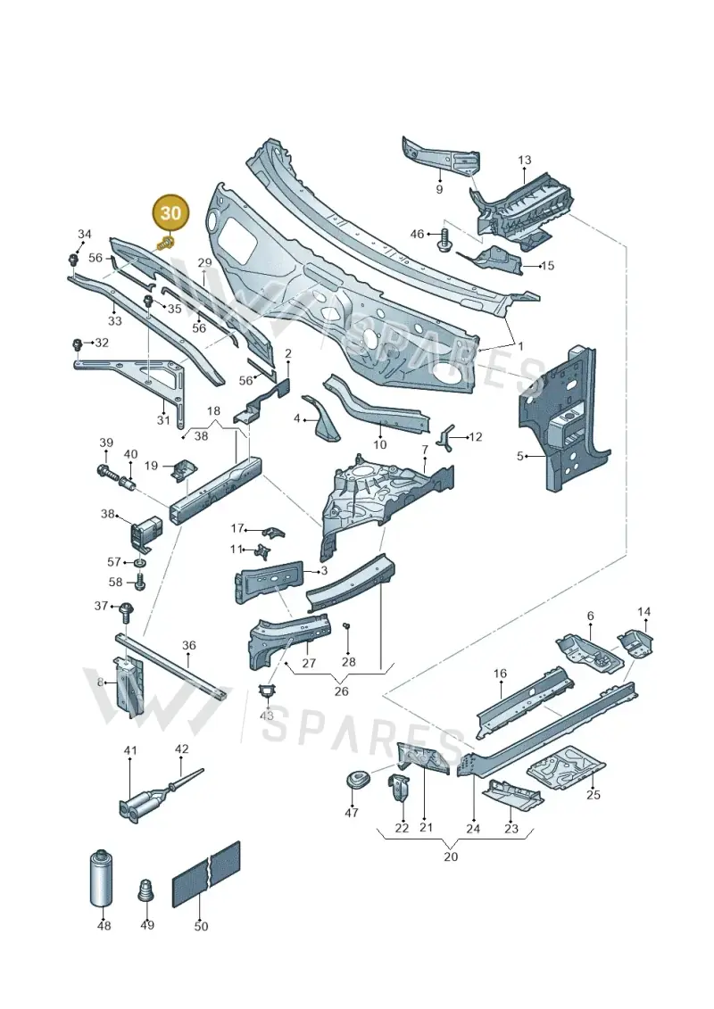WHT005371 — Volkswagen Touareg (2017-2025) diagram 439805000, position 30
