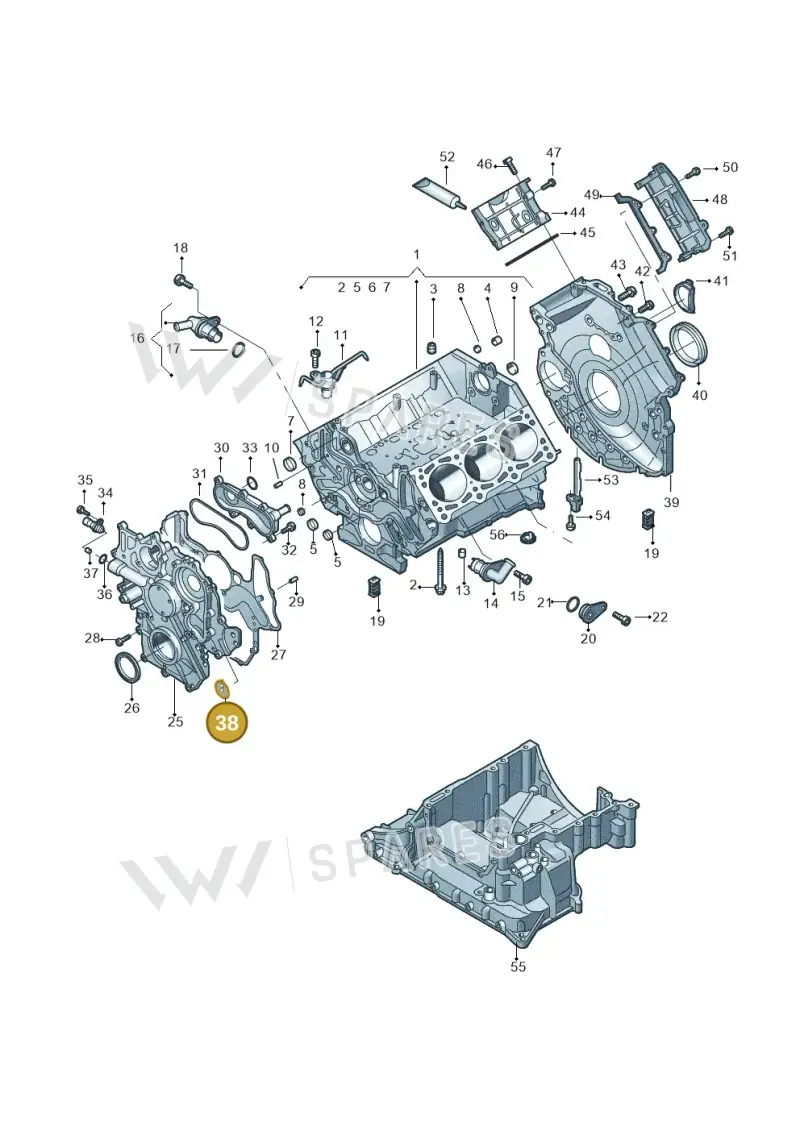 WHT005400 — Volkswagen Touareg (2010-2012) diagram 693103270, position 38