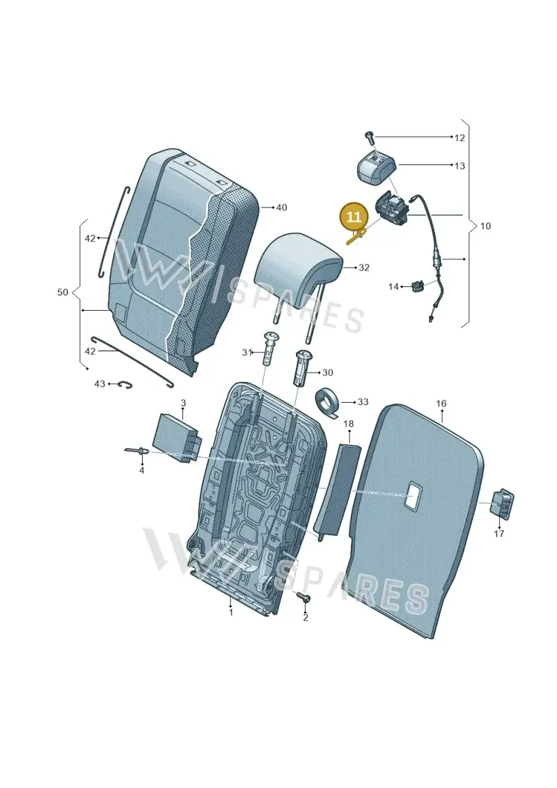 WHT005413 — Volkswagen Sharan BlueMotion (2015-2022) diagram 863883550, position 11