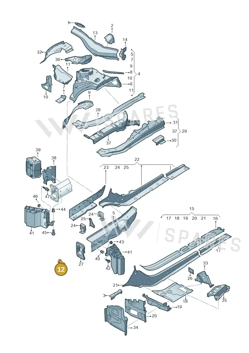 WHT005413A — Audi A5 Cabriolet (2016-2025) diagram 848803000, position 12