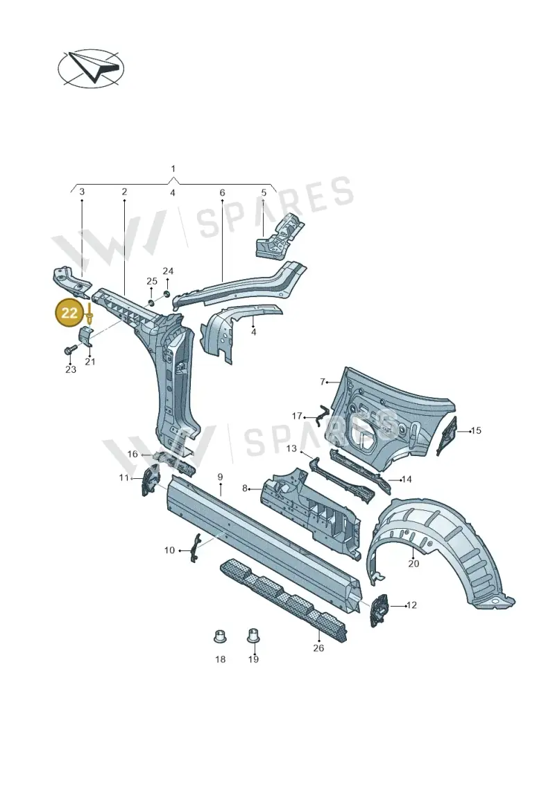 WHT005413A — Audi TT RS (2016-2023) diagram 850809100, position 22