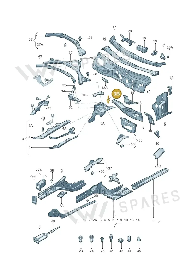 WHT005413A — Audi A6 1.8 (2015-2019) diagram 887803000, position 3B