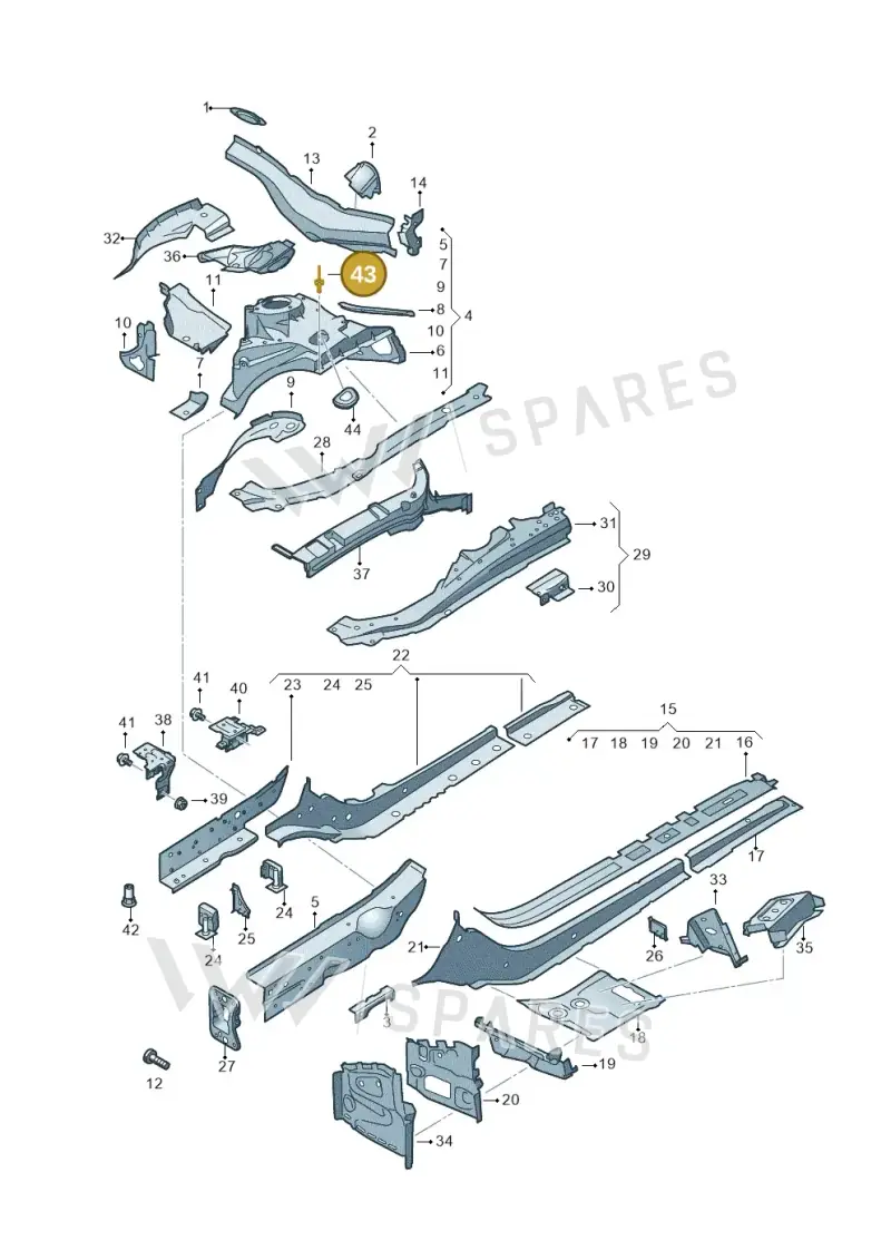 WHT005413A — Audi RS4 Avant (2017-2025) diagram 849803000, position 43