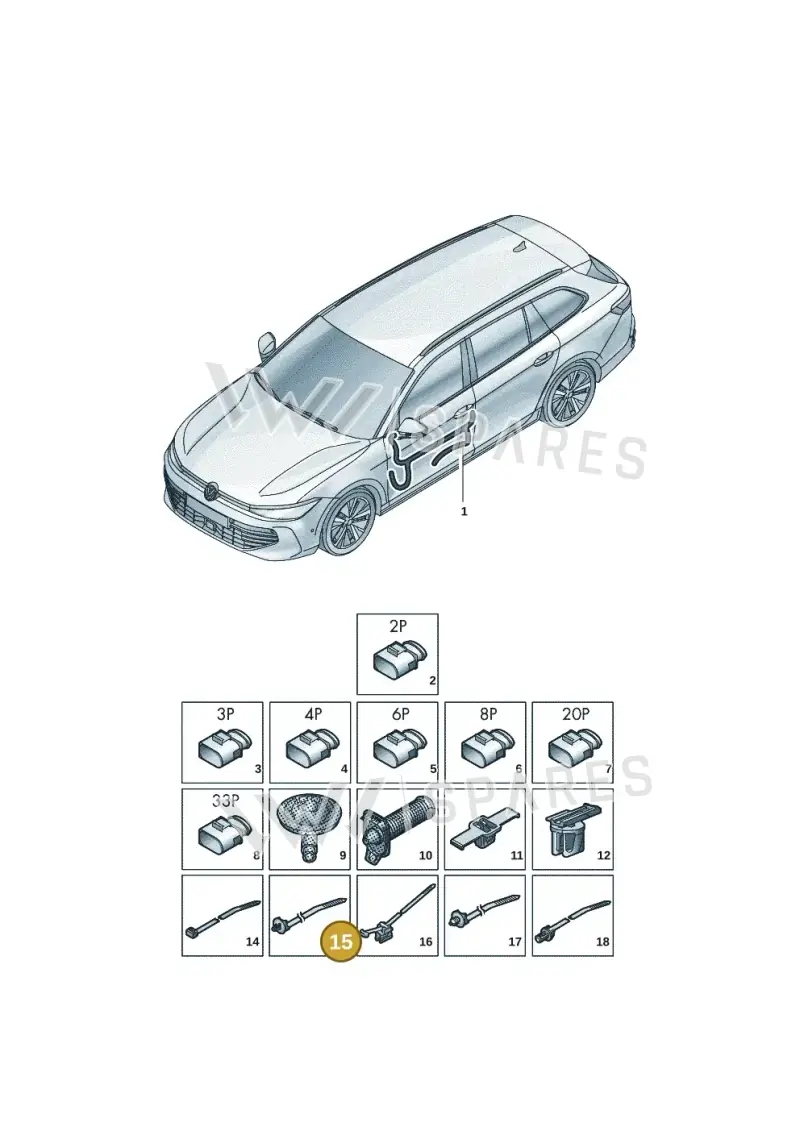 WHT005438 — Volkswagen Passat Estate (2023-2025) diagram 3j0972300, position 15