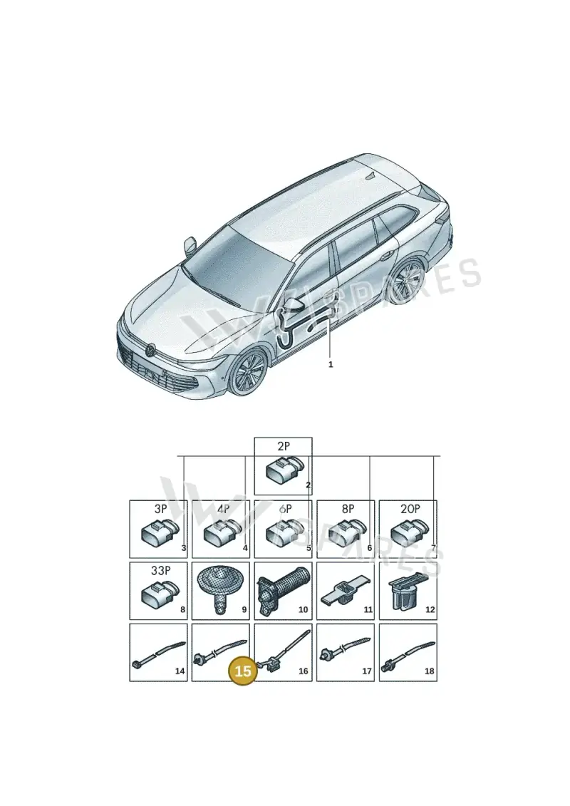 WHT005438 — Skoda Superb Combi (2023-2024) diagram 3j0972300, position 15