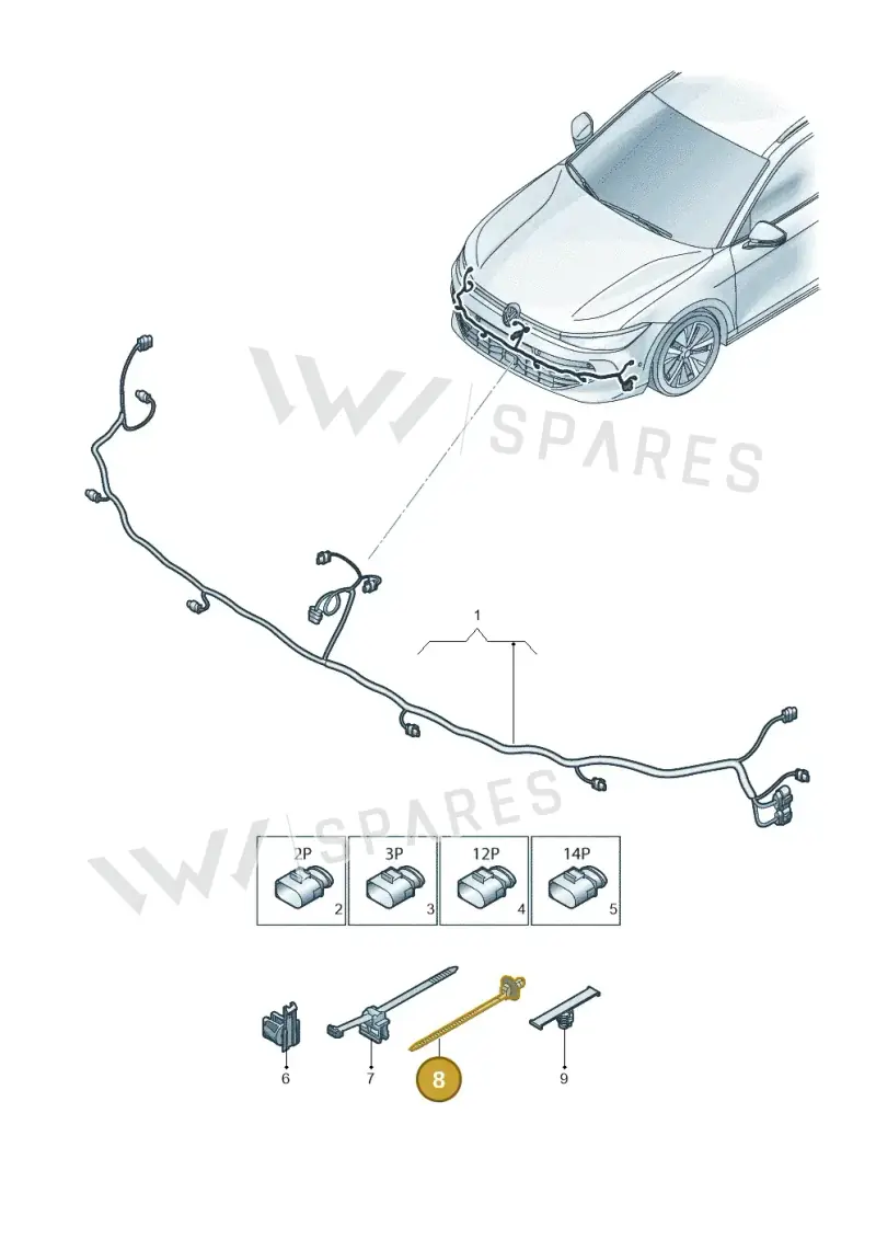 WHT005439 — Volkswagen Passat estate (2023-) diagram 3j0971000, position 8