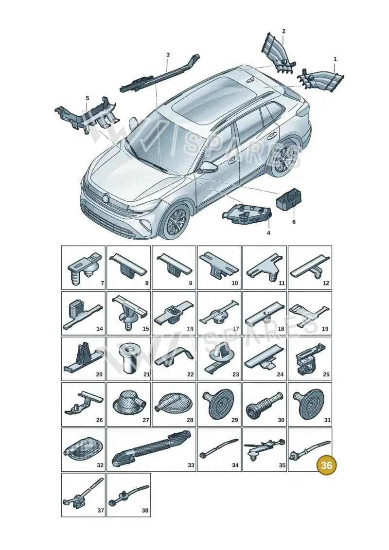 WHT005439 — Volkswagen Tiguan 2.0 (2023-) diagram 57x972001, position 36