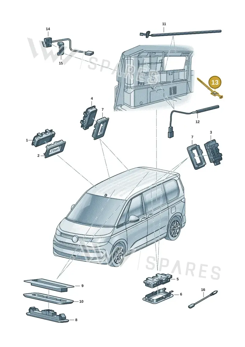 WHT005450 — Volkswagen Multivan (2021-) diagram 7t0947010, position 13