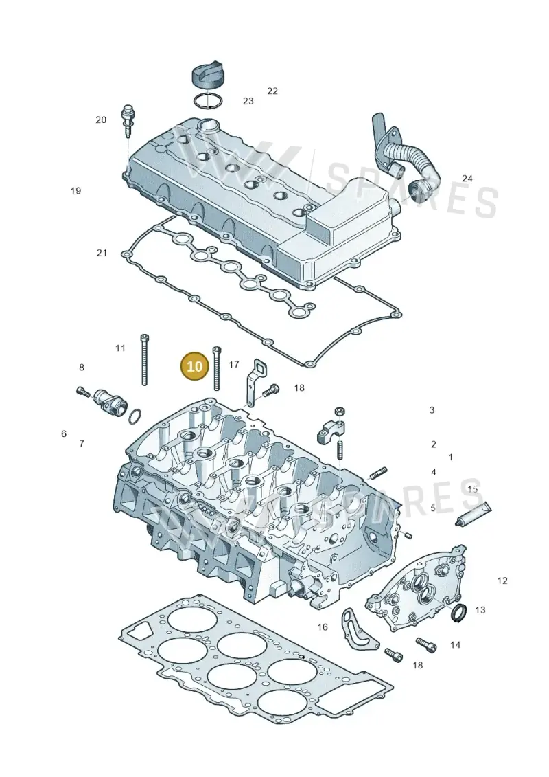 WHT005465 — Volkswagen Touareg BlueMotion (2014-2018) diagram 693103500, position 10