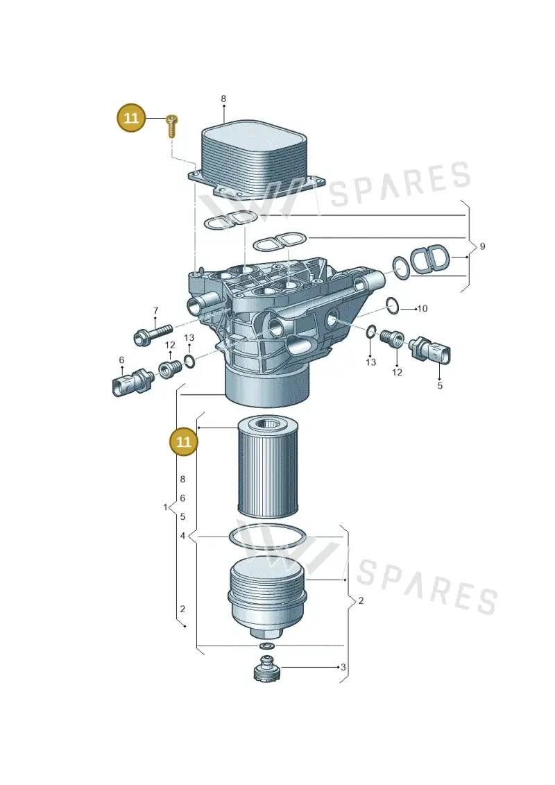 WHT005500 — Volkswagen Jetta (2014-2017) diagram 745115800, position 11