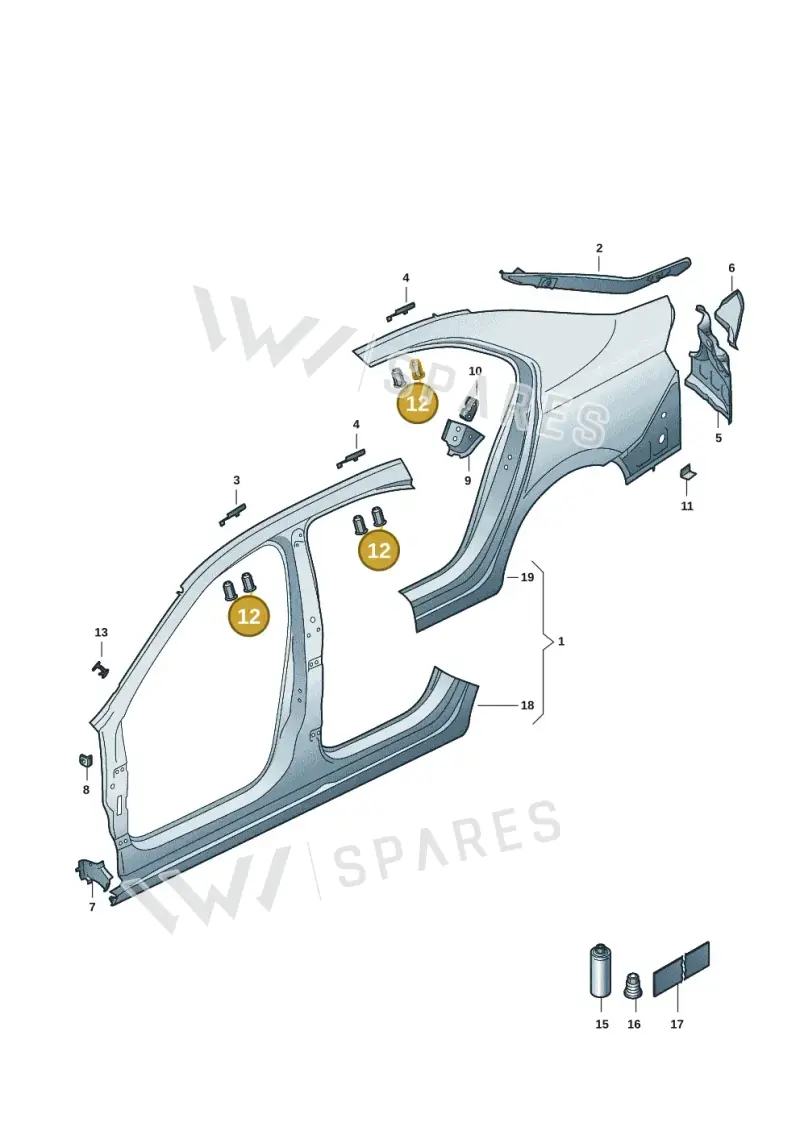 WHT005533 — Volkswagen Polo 1.6 (2020-2022) diagram 62x809070, position 12