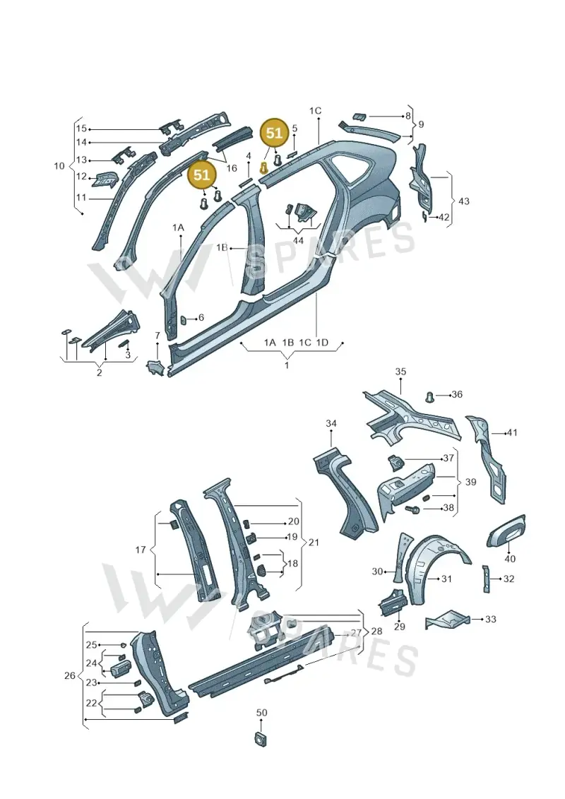 WHT005533 — Skoda Rapid (2012-2022) diagram 740809350, position 51