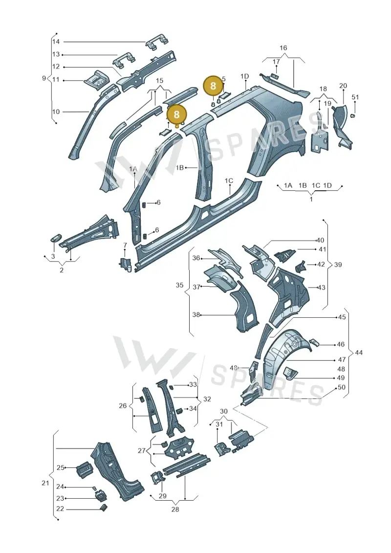 WHT005533 — Skoda Fabia (2014-2022) diagram 797809300, position 8