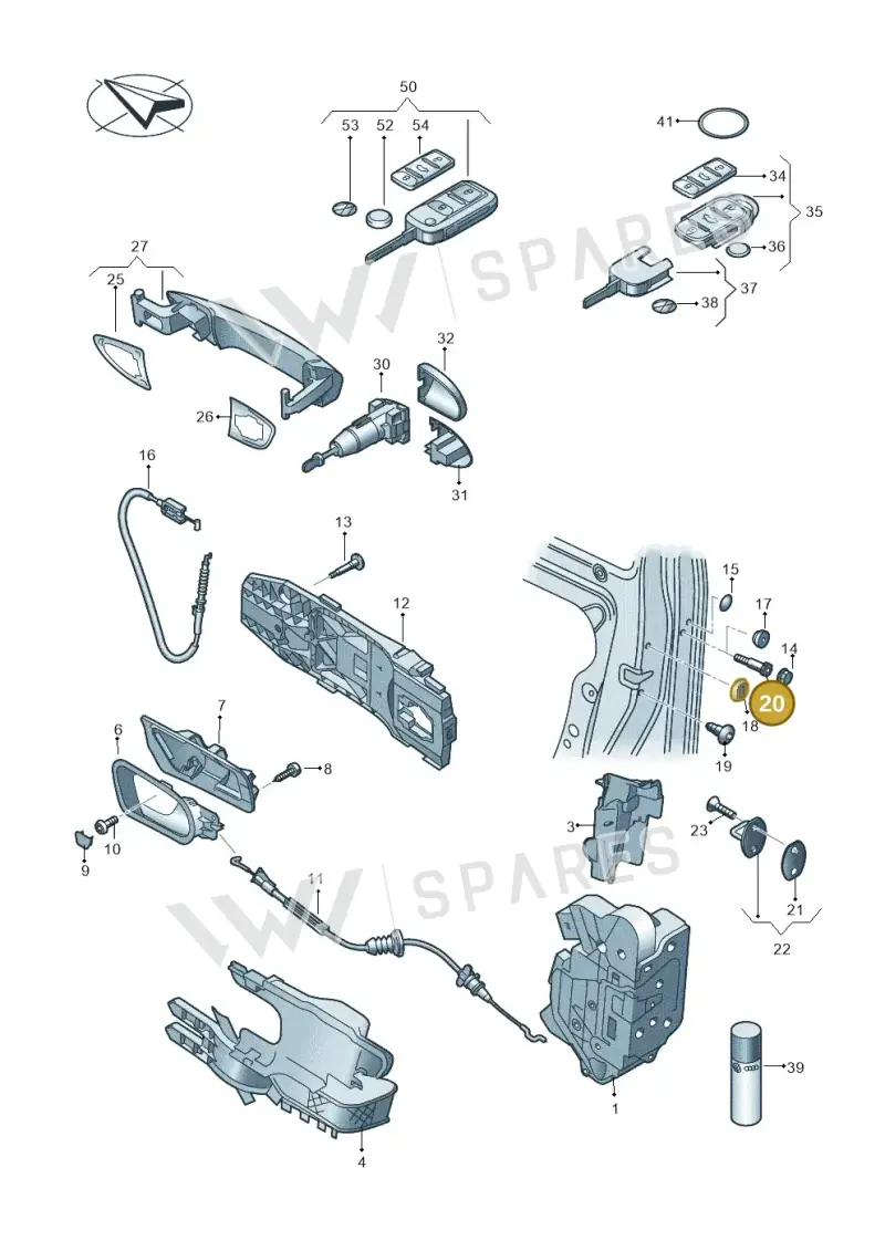 WHT005589 — Volkswagen Sharan (2015-2022) diagram 651837000, position 20