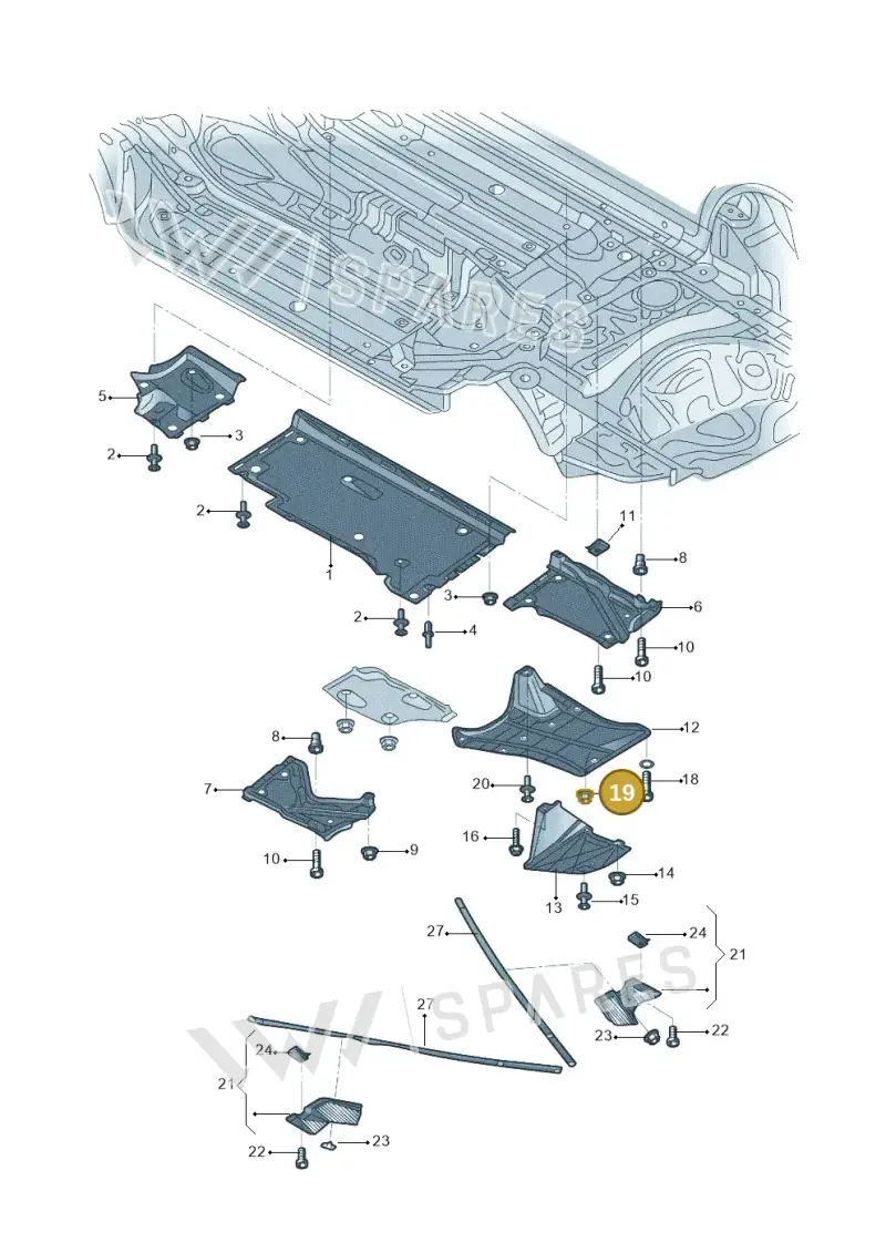 WHT005596 — Audi A6 1.8 (2015-2019) diagram 887825000, position 19