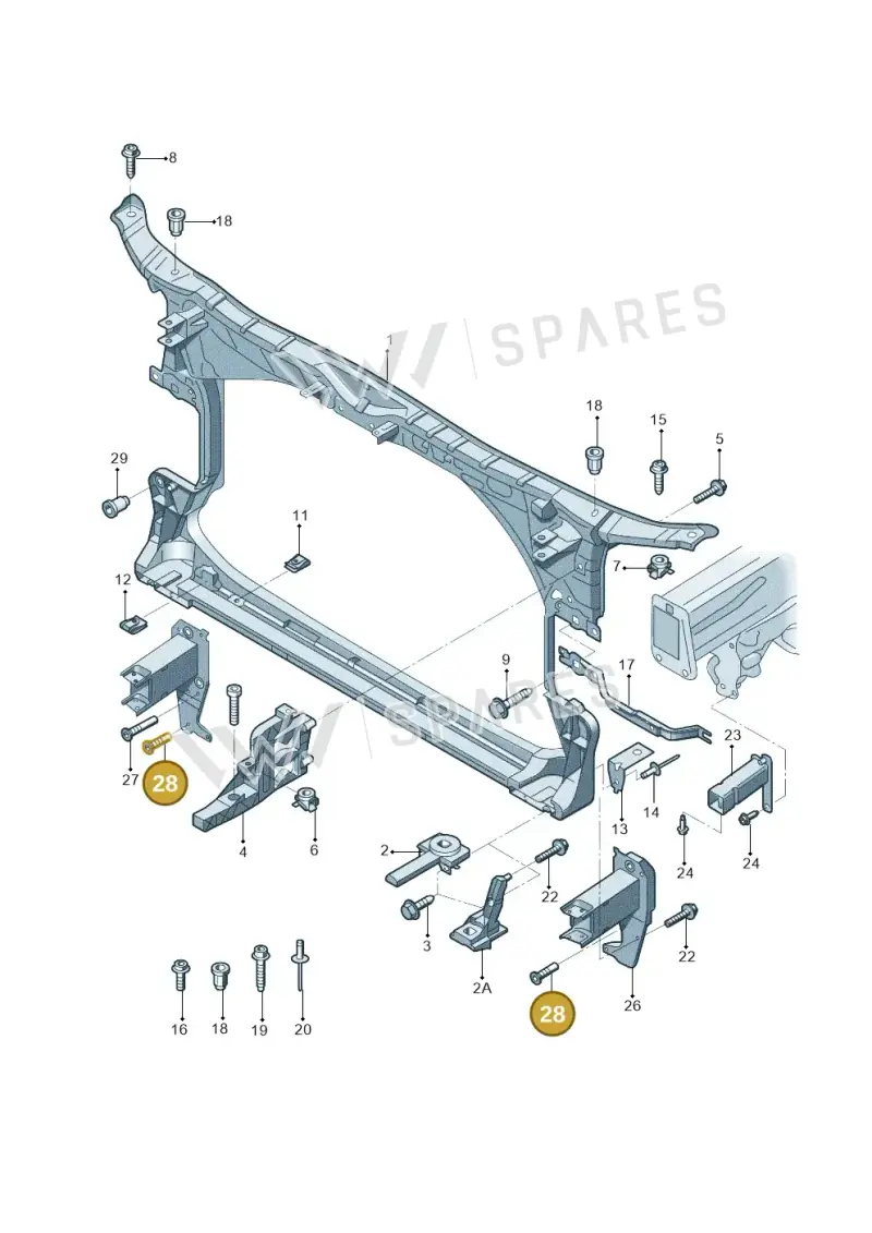 WHT005606 — Audi A6 1.8 (2015-2019) diagram 887805000, position 28