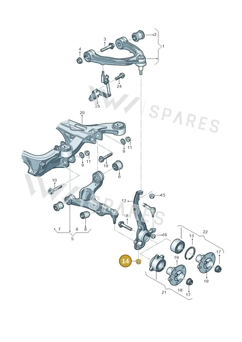 WHT005633 — Volkswagen Touareg BlueMotion (2014-2018) diagram 693407000, position 14