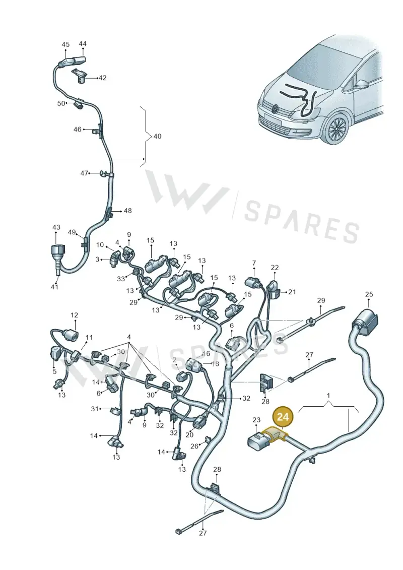 WHT005646 — Volkswagen Sharan (2015-2022) diagram 863971040, position 24