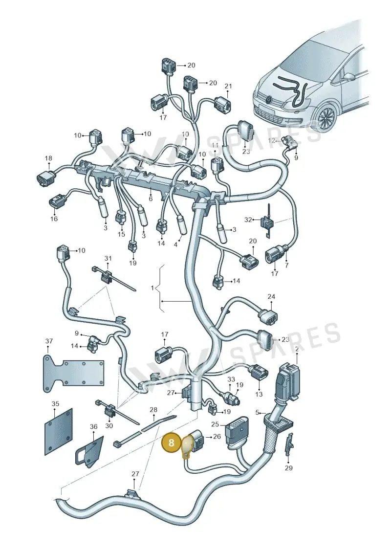 WHT005646 — Volkswagen Sharan (2015-2022) diagram 863971080, position 8