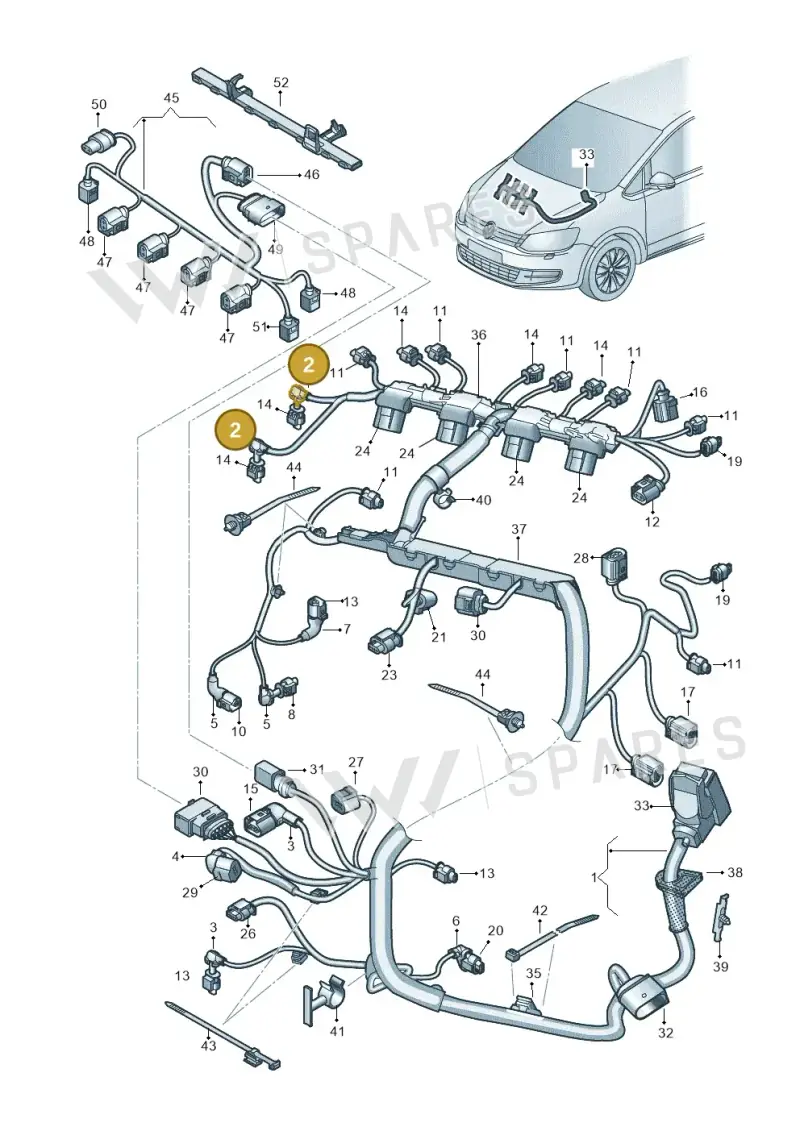 WHT005646 — Volkswagen Sharan (2015-2022) diagram 863971120, position 2
