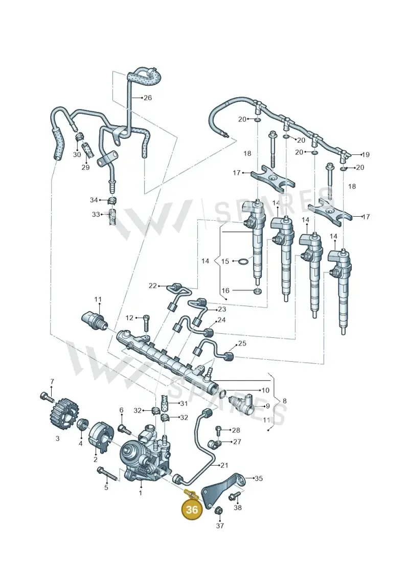 WHT005654 — Volkswagen Passat CC (2011-2016) diagram 689130200, position 36