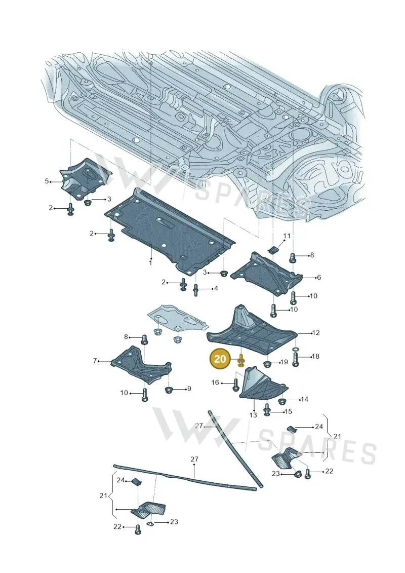 WHT005664 — Audi A6 1.8 (2015-2019) diagram 887825000, position 20