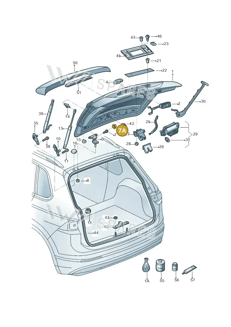 WHT005726 — Volkswagen Tiguan 2.0 4Motion (2017-2024) diagram 833827000, position 7A