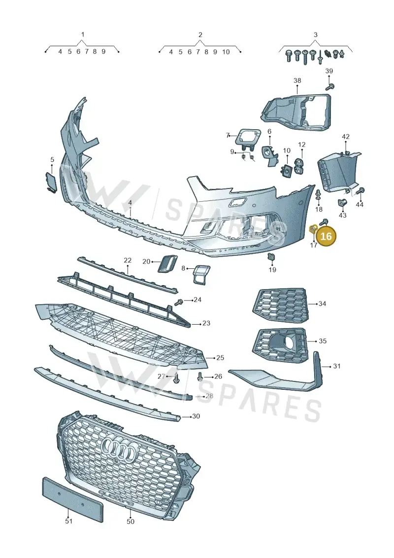 WHT005764 — Audi RS4 Avant (2017-2025) diagram 438807100, position 16