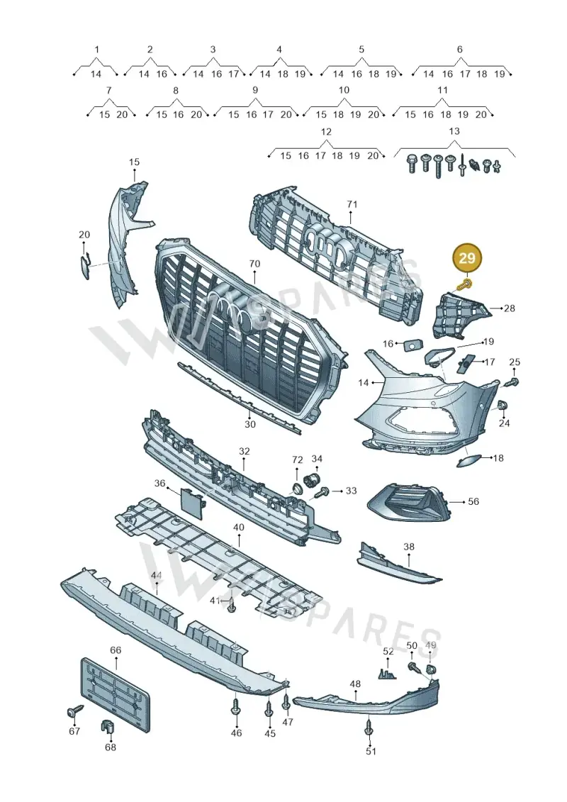 WHT005764 — Audi Q3 (2018-2025) diagram 597807200, position 29